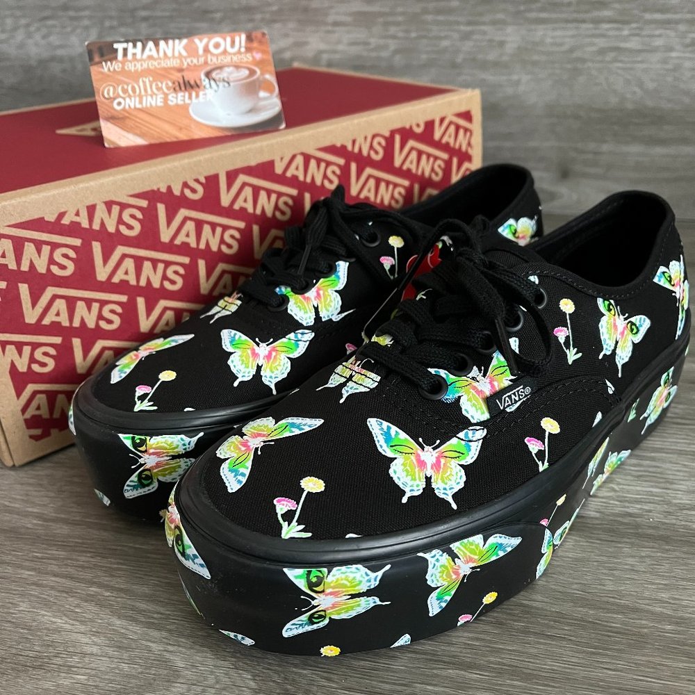 Vans Authentic Stacked Morph Blackout Glow In The Dark Size 8 Women's NWOB